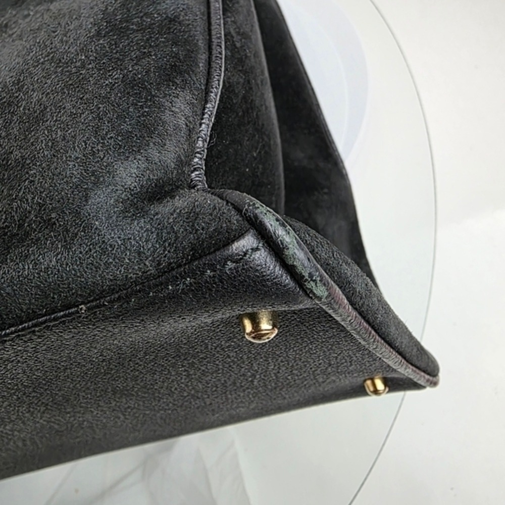 Gucci Black Suede Bamboo Handbag Circa 1980s/90s - Picture 6 of 15